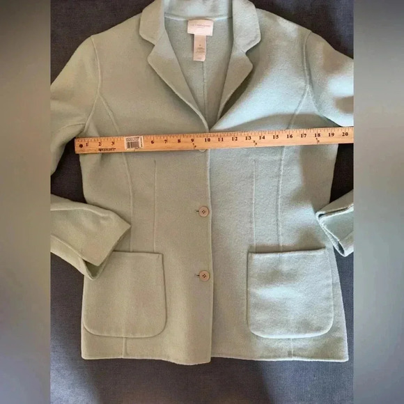 Woman’s Liz Claiborne Lizsport Light Green Wool Long Sleeve Button Jacket Size M - Picture 9 of 10